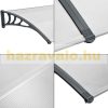 Entrance door protective roof CELLOX 300x100 cm protective roof anthracite gray frame translucent white hollow chamber polycarbonate roof. Easy to transport packaging