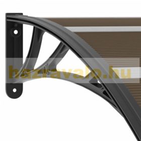   Bejárati ajtó védőtető CELLOX 300x100 cm védőtető fekete keret barna üregkamrás polikarbonát tető. Szállítás könnyített csomagolás