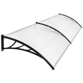   Bejárati ajtó védőtető CELLOX 300x100 cm védőtető fekete keret áttetsző fehér üregkamrás polikarbonnát tető. Szállításkönnyített csomagolás