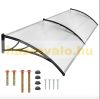 Entrance door protective roof CELLOX 300x100 cm protective roof black frame translucent white hollow chamber polycarbonate roof. Easy to transport packaging