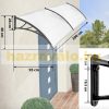 Entrance door protective roof CELLOX 300x100 cm protective roof black frame translucent white hollow chamber polycarbonate roof. Easy to transport packaging