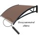 Entrance door window polycarbonate protective roof with gutter 150x100 Black frame brown cavity roof