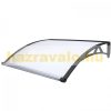 Canopy with gutter polycarbonate 240x100 Black frame translucent white cavity roof