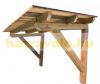 Wooden rain canopy 205x115x113 cm with shingle covering over the protective entrance door made of impregnated pine wood