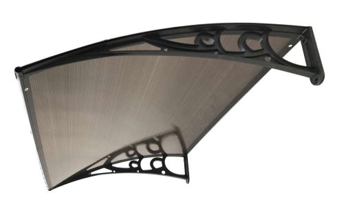 ITALFORM barna előtető 3100x80 cm fekete keret bronz üregkamrás polikarbonát.  A két tartókar között