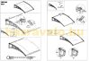 Canopy Italform 100x100 cm expandable, black frame colorless polycarbonate with hollow chamber.  Between the two support arms, the roof is made of one piece.