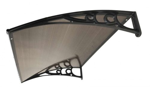 Brown canopy Italform 100x80 cm expandable, black frame polycarbonate with bronze hollow chamber.  Between the two support arms, the roof is made of one piece.