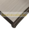 Brown canopy Italform 120x80 cm expandable, black frame, polycarbonate with bronze hollow chamber.  Between the two support arms, the roof is made of one piece.
