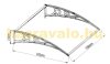 Brown canopy Italform 150x100cm expandable black frame bronze hollow chamber polycarbonate.  Between the two support arms, the roof is made of one piece.