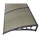 Brown canopy Italform 200x80 cm expandable, black frame bronze hollow chamber polycarbonate 3 supports. It is correct, because the roof is made of one piece between two support arms.