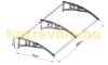 Brown canopy Italform 200x80 cm expandable, black frame bronze hollow chamber polycarbonate 3 supports. It is correct, because the roof is made of one piece between two support arms.