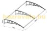 Canopy Italform 200x100 cm black frame bronze hollow chamber polycarbonate 3 brackets.  It is correct, because between the two support arms, the roof is made of one piece.