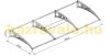 Canopy Italform 300x100 cm expandable, black frame colorless hollow chamber polycarbonate 4 brackets. It is correct, because the roof is made of one piece between two support arms.