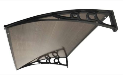 ITALFORM barna előtető 300x100 cm fekete keret bronz üregkamrás polikarbonát.  A két tartókar között
