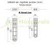 Féltető tartó 100 cm kinyúlású B típusú esővédő tető tartókar fehér szín 1 db konzol tényleges méret 955 mm