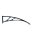 Semi-roof support 120 cm extra large extension type C rain protection roof support arm black color 1 bracket actual size 1170 mm