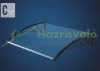 Féltető tartó 60 cm kinyúlású C típusú esővédő tető tartókar fekete szín 1 db konzol tényleges méret 590mm belevaló polikarbonát 3,2mm