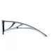 Féltető tartó 60 cm kinyúlású C típusú esővédő tető tartókar szürke szín 1 db konzol tényleges méret 590mm belevaló polikarbonát 3,2mm