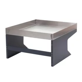   Automata robot fűnyíró előtető ültetőládával fém védőtető virágágyással 37x60x70 cm inox fűnyíró garázs