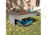 Automatic robotic lawn mower canopy with planter box stainless steel protective roof with flower bed 37x60x70 cm inox lawnmower garage