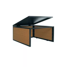   Automata robot fűnyíró előtető WPC védőtető 35x60x70 cm tölgyhatású fűnyíró garázs