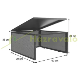   Automata robot fűnyíró előtető WPC védőtető 35x60x70 cm tölgyhatású fűnyíró garázs