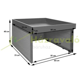   Automata robot fűnyíró előtető WPC védőtető ültetőládával 40x60x73 cm tölgyhatású fűnyíró garázs