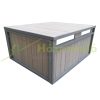 Automatic robot lawnmower canopy wooden house flat roof solid wood gray 80x70x38 cm