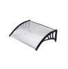 Canopy 100x60 cm black frame colorless cavity chamber polycarbonate roof sheet ZENN type C arm 