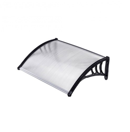 Canopy 100x60 cm black frame colorless cavity chamber polycarbonate roof sheet ZENN type C arm 