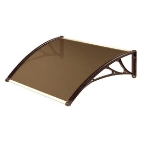   Tömör polikarbonát - plexi - ZENN védőtető 100x100 barna keret áttetsző bronz tető például bejárati ajtó vagy ablakok fölé