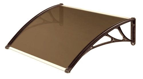 Solid polycarbonate - Plexiglas - ZENN protective roof 100x100 brown frame translucent bronze roof for example over entrance door or windows