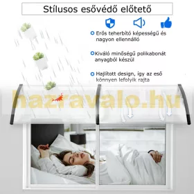 Előtető egyenes 100x100 cm barna bronz plexi tetőlap