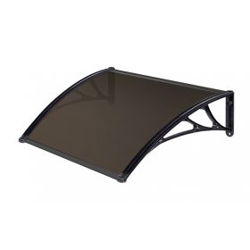   Előtető 100x60 cm fekete keret bronz üregkamrás polikarbonát tetőlap ZENN típusú C típusú kar 