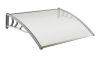 Canopy 100x60 cm gray frame colorless cavity chamber polycarbonate roof sheet ZENN type C arm 