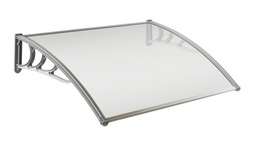 Canopy 100x60 cm gray frame colorless cavity chamber polycarbonate roof sheet ZENN type C arm 