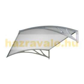   Előtető 100x60 cm szürke keret színtelen üregkamrás polikarbonát tetőlap ZENN típusú C típusú kar 