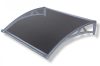 Canopy ZENN 120x100cm gray frame with translucent hollow chamber polycarbonate eaves with L-type arm