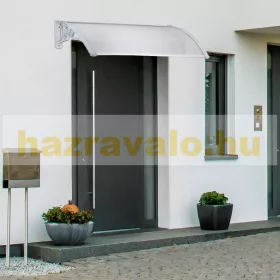 Védőtető 120x100 cm fehér keret áttetsző polikarbonát tető például bejárati ajtó vagy ablakok fölé C