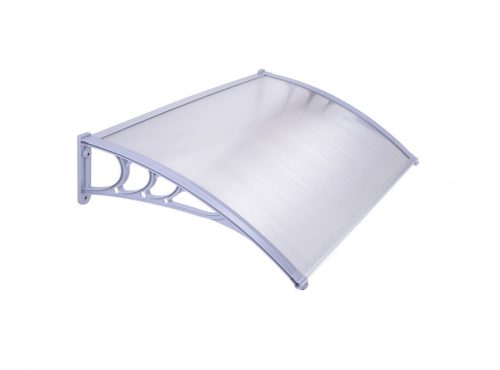 Canopy ZENN 120x100cm gray frame translucent hollow chamber polycarbonate. Between the two support arms, the roof panel type C arm consists of one piece 