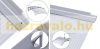 Canopy ZENN 120x100cm gray frame translucent hollow chamber polycarbonate. Between the two support arms, the roof panel type C arm consists of one piece 