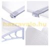 Canopy ZENN 120x100cm gray frame translucent hollow chamber polycarbonate. Between the two support arms, the roof panel type C arm consists of one piece 
