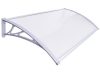 Protective roof 120x100 cm white frame transparent polycarbonate roof e.g. over front door or windows type C arm 