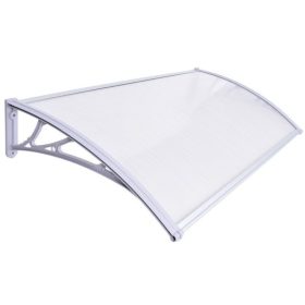   Védőtető 120x60 cm fehér keret áttetsző polikarbonát tető például bejárati ajtó vagy ablakok fölé C típusú kar 