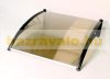 Protective roof polycarbonate 120x100 black frame transparent bronze roof e.g. over front door or windows type C arm 
