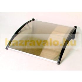   Esővédő tető 120x100 előtető fekete keret áttetsző bronz lap