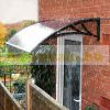 Canopy with a larger than usual extension 120x120 black C-type frame bronze solid polycarbonate - plexiglass half-canopy, e.g. over front door or windows