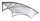 Canopy ZENN straight 120x80 cm gray frame colorless polycarbonate roof sheet type C arm