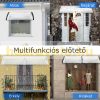 Canopy ZENN straight 120x80 cm gray frame colorless polycarbonate roof sheet type C arm