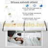 Előtető egyenes 120x80 cm fekete keret szintelen polikarbonát tetőlap 